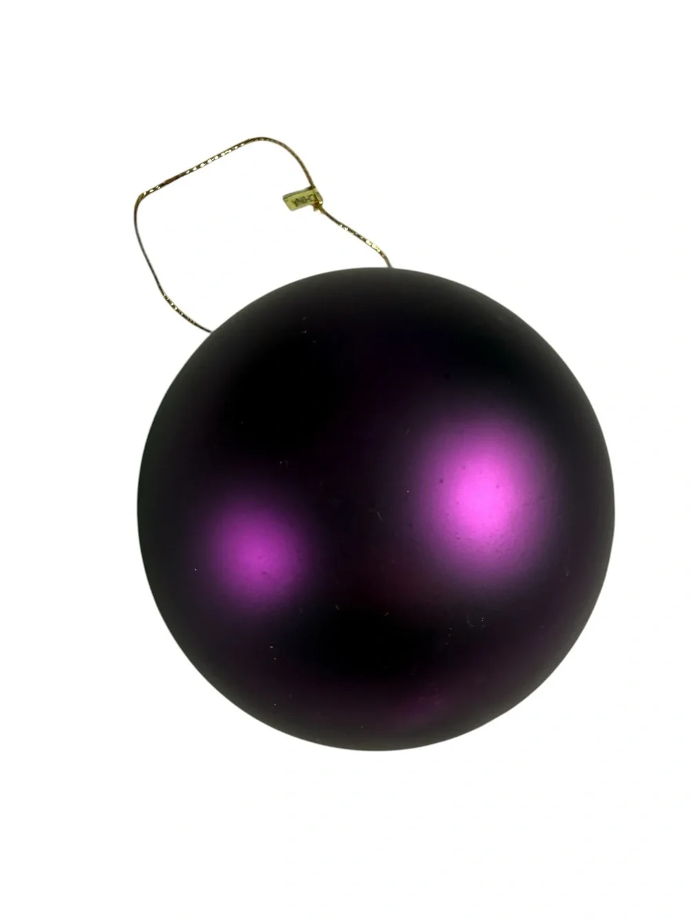 6 Christmas Glass Ball Ornaments Matte **Pottery Barn Sugar Plum Purple Gold Red